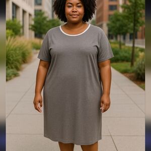LuLaRoe Grey w/ White Trim Julia Dress